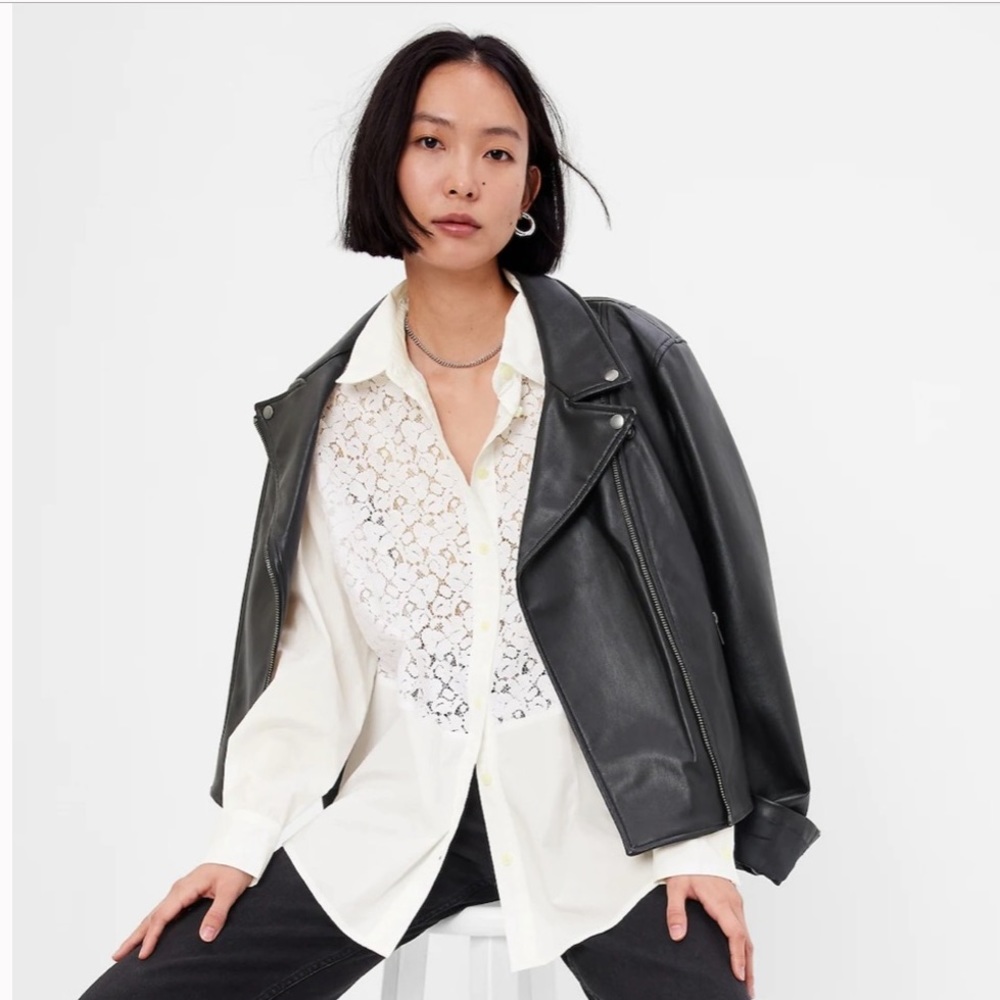 GAP White Lace Button Down Shirt